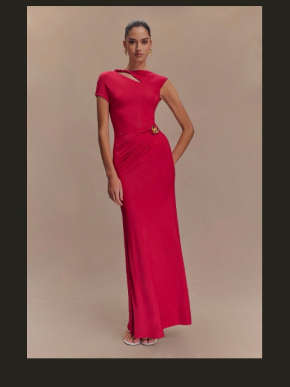 Meshki Kaida Slinky Maxi Dress With Hardware - Fuchsia Pink
